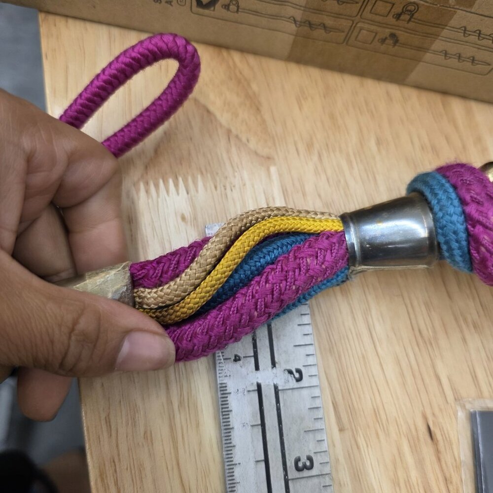 Vintage 1980's Women's Multicolor WOVEN ROPE Belt by The Leather Shop Size S - Picture 10 of 11